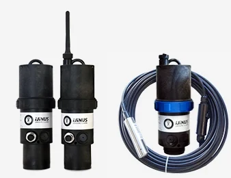 Radar sensor and logger connected to piezo probe